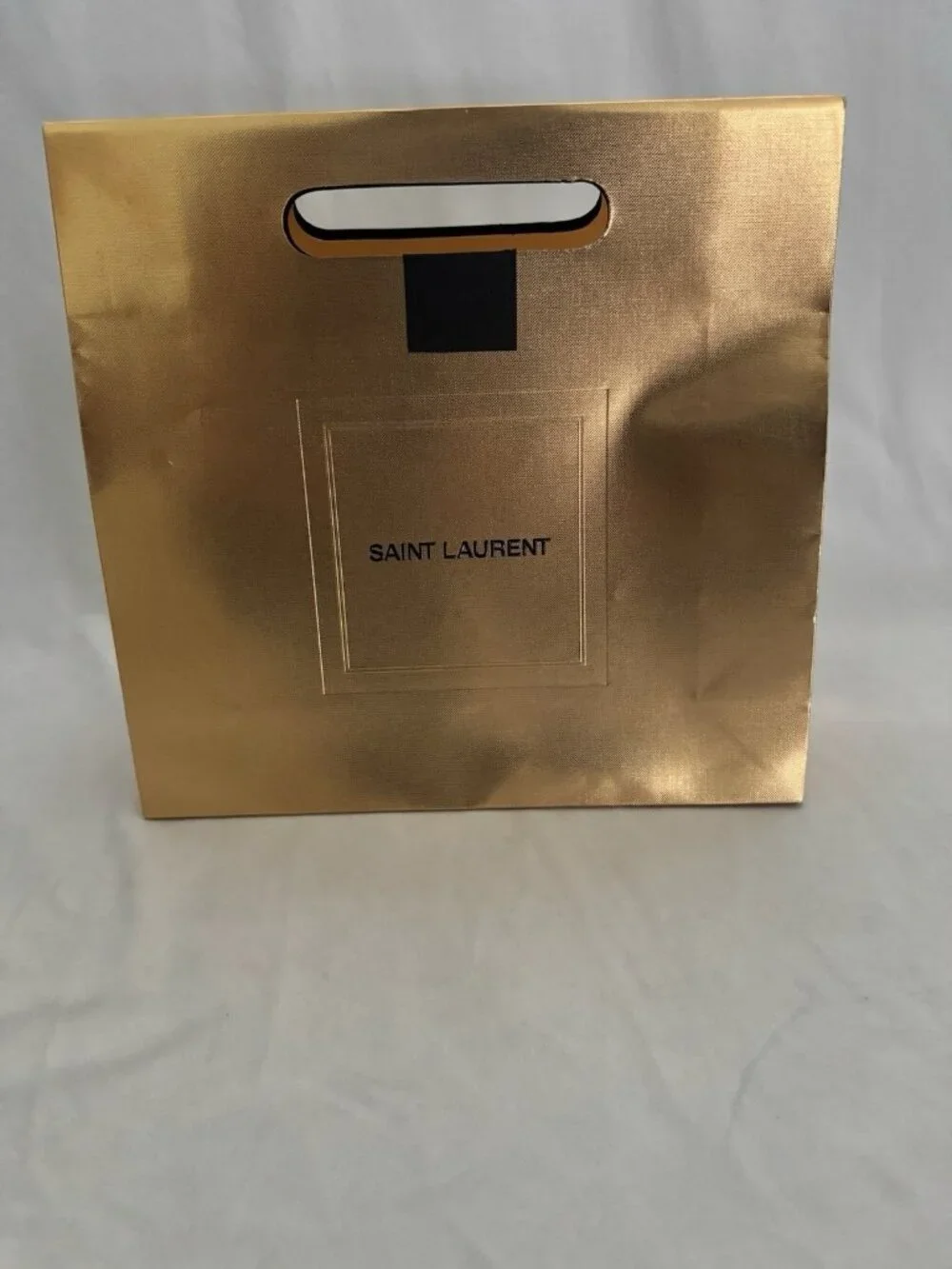 Saint Laurent Paper Shopping Bag Reusable Gold  11.5